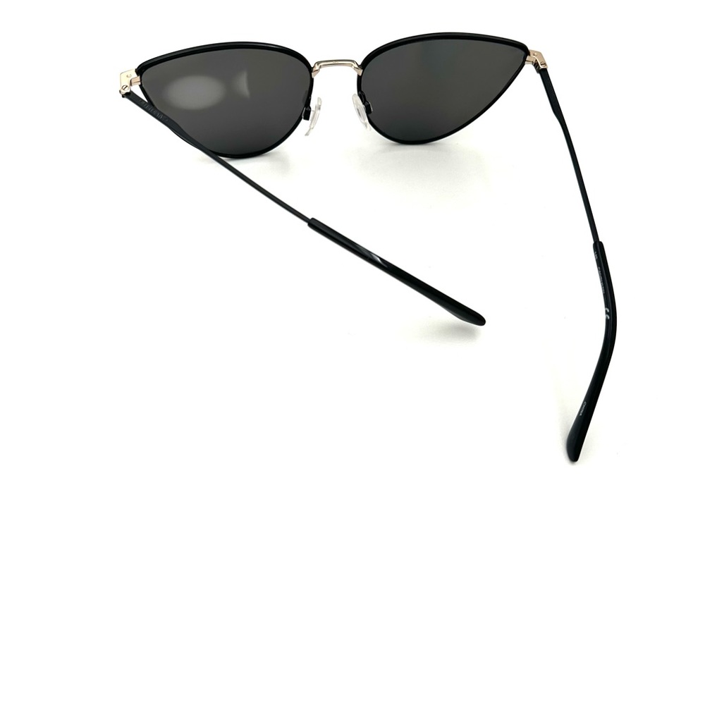 Calvin Klein Polarized Cat Eye Retro 50s Vintage Designer Sunglasses Black Gold - Picture 5 of 6